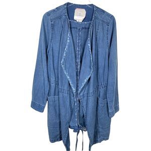 Anthropologie Hei Hei Denim Utility Anorak Jacket Women's Layering Transitional